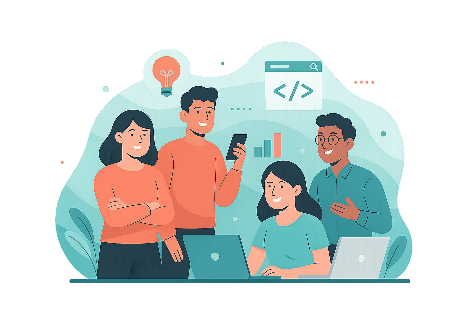 Creative web design team at ZappySols developing high-performance websites